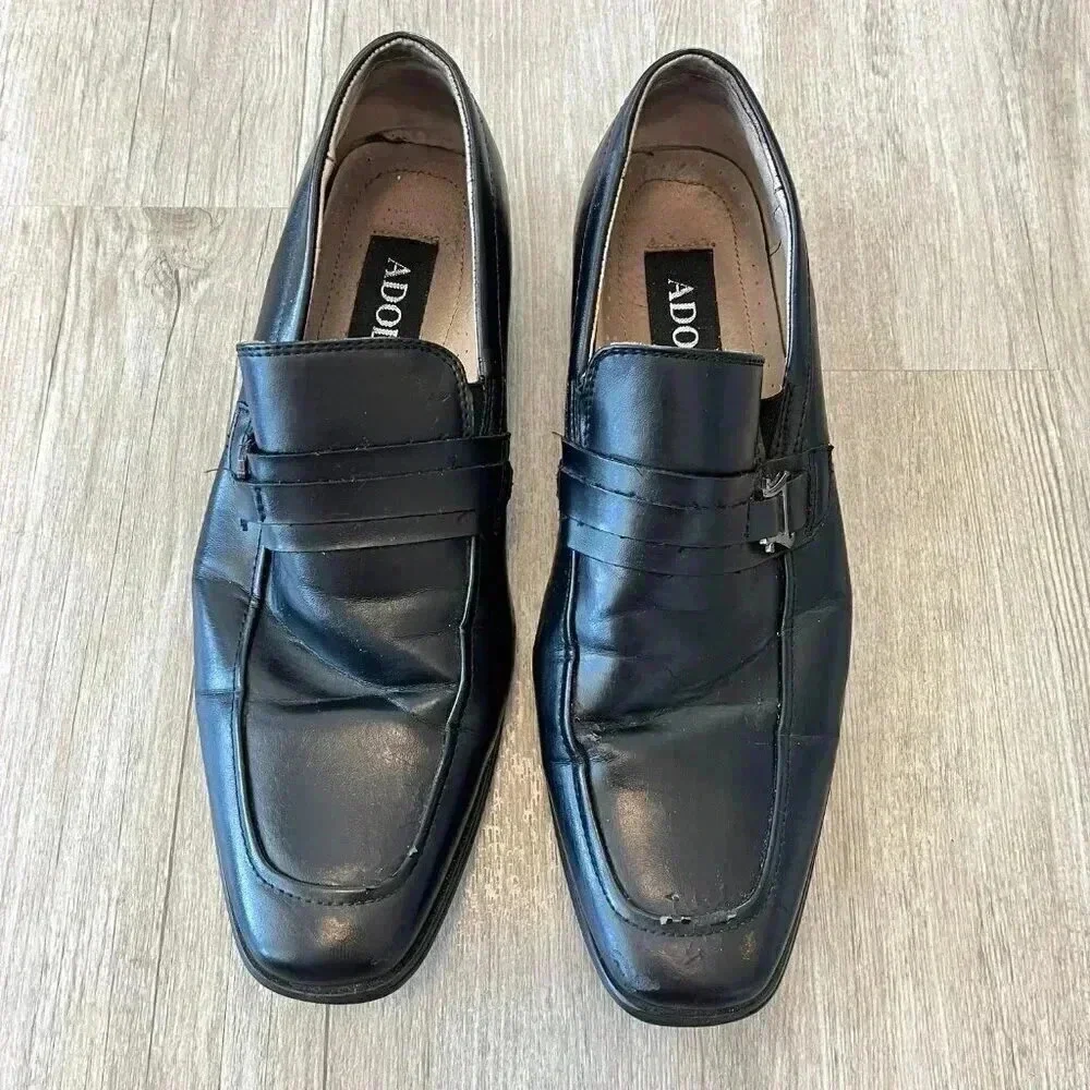 Mens Adolfo Black Johnston Loafers - 10